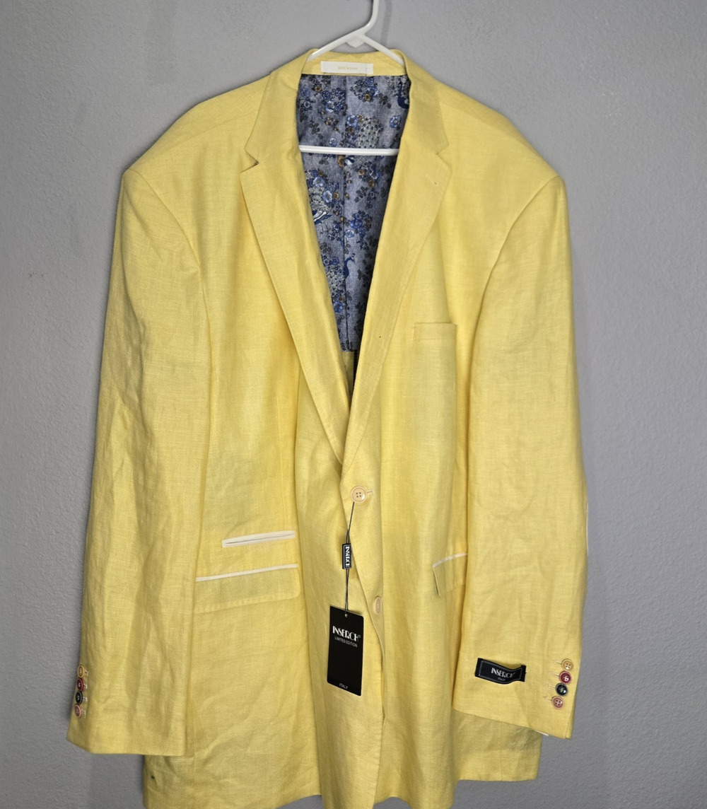 Inserch Italy 5XL Yellow Linen Blazer
